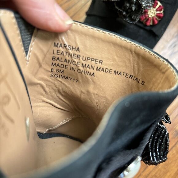 Nanette Nanette Lepore Women Marsha Mule Embellished Heels 8.5 Black Peep Toe - Picture 11 of 11